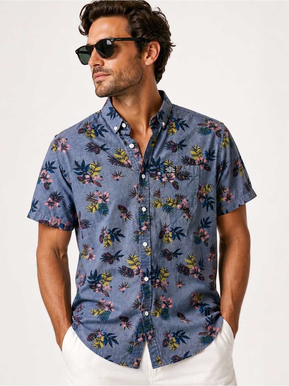 Superdry Vintage Shirt Store Floral Button-Up Shirt – Men’s L Boho Beach